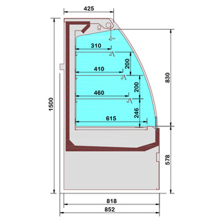 photo 4 meuble semi-mural réfrigéré, libre-service, ouvert, avec rideau - full black