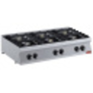 photo 3 cuisinière 6 feux gaz, bruleurs 6x 5,5 kw -top -