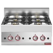 Photo 1 matériel référence G654F7T-N: Cuisinière gaz 4 feux vifs -Top-