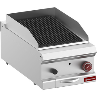 photo 1 grill pierre de lave, module 1/2, grille en fonte double face-top-