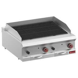 photo 1 grill pierre de lave, module 1/1, grille en fonte double face-top-