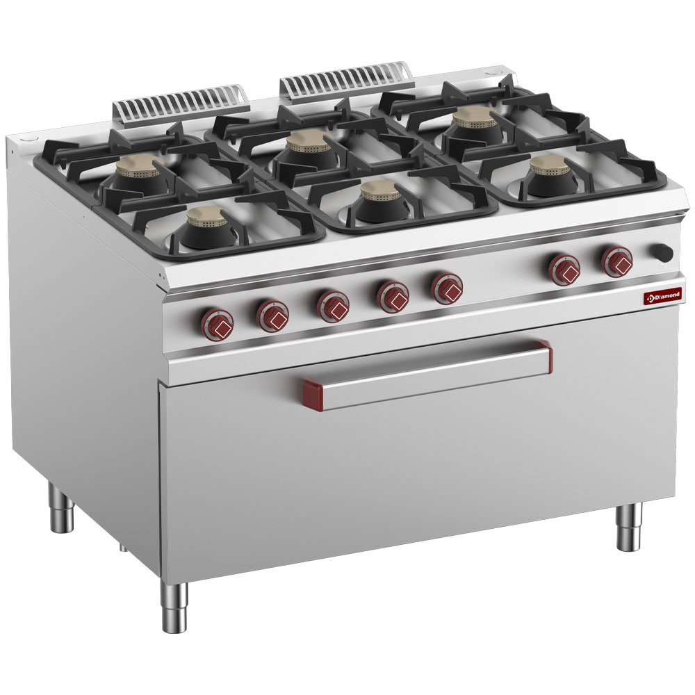 Cuisinière gaz à feux vifs OPTIMA 700 6 feux - DIAMOND