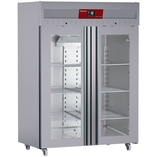 photo 1 armoire de congélation ventilée 1400 lit. 2 portes vitrées gn 2/1,  sur roues