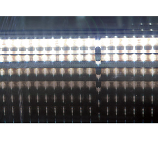 photo 3 vitrine 4 faces t négative , 5 étagères en verre , ventilée, 480 lit, blanche