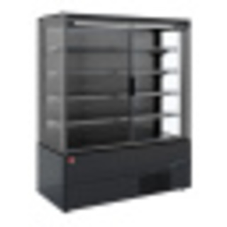 photo 3 meuble mural réfrigéré, libre-service, portes battantes - full black