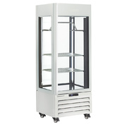 Photo 1 matériel référence MAX507-MW: Vitrine FULL vitrée 440 Lt., 2 étagères  barre à viande, ventilée - MEAT - BLANC