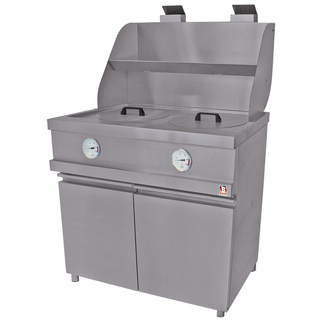 photo 1 friteuse gaz heavy duty, 2 cuves rondes, mécanique