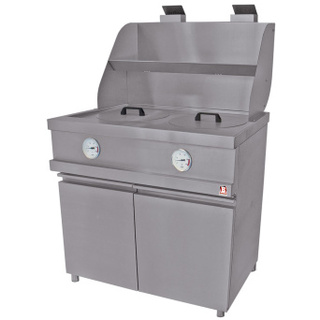 photo 2 friteuse gaz heavy duty, 2 cuves rondes, mécanique