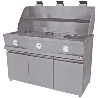 photo 2 friteuse gaz heavy duty, 3 cuves rondes, mécanique