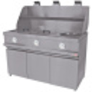 photo 3 friteuse gaz heavy duty, 3 cuves rondes, mécanique