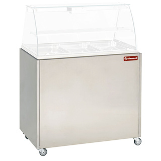 photo 1 meuble inox support vitrine vbe-311, sur roulettes