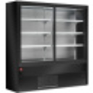 photo 3 murale réfrigéré, ventilé, avec portes coulissantes en verres - noir