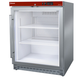 photo 2 frigo ventilé, porte vitrée, 150 lit. acier inox