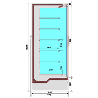 photo 4 meuble mural réfrigéré, libre-service, portes battantes - full black