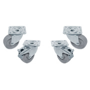 Photo 1 matériel référence RTG4-P9: Kit 4 Roues inox pour tables, pivotantes, 2x avec freins