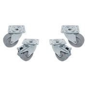 Photo 1 matériel référence RTG4-P9H: Kit 4 Roues inox pour tables, pivotantes, 2x avec freins