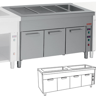 photo 1 elément bain-marie sur armoire chauffante 2x 3 gn 1/1