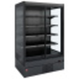 photo 3 meuble mural réfrigéré, joues vitrée, libre-service, portes battantes - full black