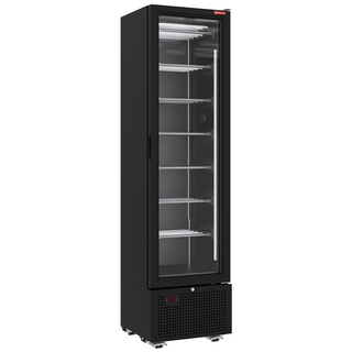 photo 1 vitrine ventilée négative vitrée 221 litres - 7 niveaux fixes - noire