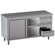 Photo 1 matériel référence TA207CD-SA2: Table sur armoire neutre et 3 tiroirs à droite
