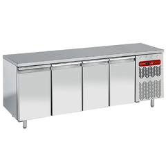 Photo 1 matériel référence TG4NHA-R2EV: Table frigorifique murale, ventilée, 4 portes GN 1/1, avec évier