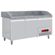 Photo 1 matériel référence TP23P9: Table frigo 2 portes 600x400, 1 tiroir neutre 4x bacs 600x400