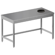 Photo 1 matériel référence TS1470-ST5: Table à débarrasser avec trou vide ordures