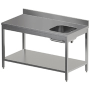Photo 1 matériel référence TV1871DD-ST8: Table de "Chef" avec tablette inférieure, cuve droite + dosseret arrière