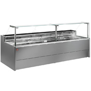 Photo 1 matériel référence VZ25G8-VR2: Comptoir vitrine réfrigéré à vitre droite 90° sur pistons, ventilé, avec réserve - GRIS