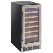 Photo 1 matériel référence WCB12-T1: Vitrine cave à vins, ventilée, porte en acier inox, 106 Lt - NOIRE