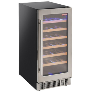 photo 3 vitrine cave à vins, ventilée, porte en acier inox, 106 lt - noire