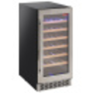 photo 3 vitrine cave à vins, ventilée, porte en acier inox, 106 lt - noire