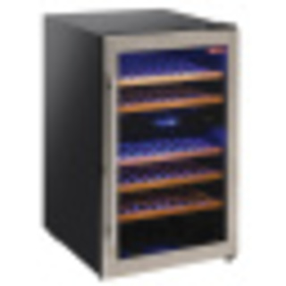 photo 3 vitrine cave à vins, ventilée, porte en acier inox,140 lt - 2 t° - noire
