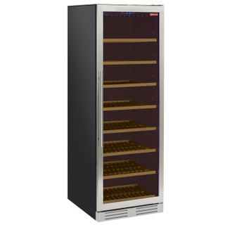 photo 3 vitrine cave à vins, ventilée, porte en acier inox, 470 lt. - noire