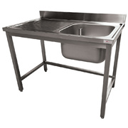 Photo 1 matériel référence WR-C1E1-2G: Plonge inox ECO 1 cuve égouttoir gauche, sans tablette inférieure