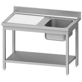 photo 2 plonge inox eco 1 cuve égouttoir gauche, avec tablette inférieure