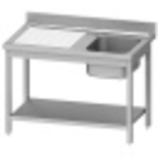 photo 3 plonge inox eco 1 cuve égouttoir gauche, avec tablette inférieure