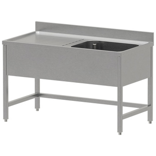 photo 1 plonge inox eco 1 cuve égouttoir gauche, sans sous-tablette inférieure