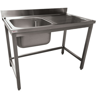 photo 1 plonge inox eco 1 cuve égouttoir droite, sans tablette inférieure