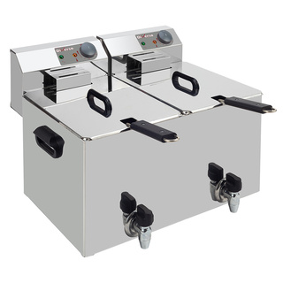 photo 1 friteuse de table électrique 2x 8 litres  robinet de vidange