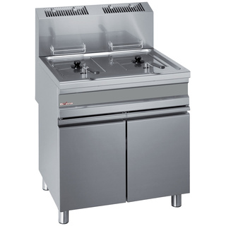photo 1 friteuse gaz 2 cuves 15 litres sur armoire