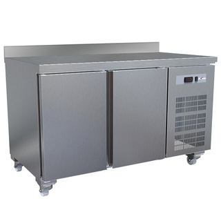 photo 1 table frigorifique, ventilé, 2 portes gn 1/1 (260 lit.), sur roues