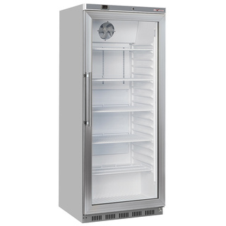 photo 1 armoire frigorifique gn 2/1, porte vitrée, ventilée, 600 lit. acier inox
