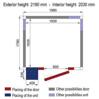 photo 2 chambre négative  -25°-15° iso 80 avec groupe, dim.int. 1830 x 1630 x h2030mm (6,06m³)