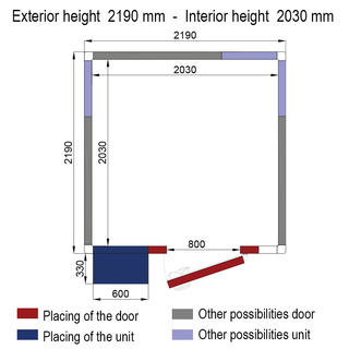 photo 4 chambre iso 80 avec groupe, dim.int. 2030 x 2030 x h2030mm (8,37m³)