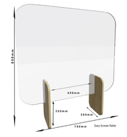 Ecran de protection de comptoir chêne clair Bolero 850 x 750mm