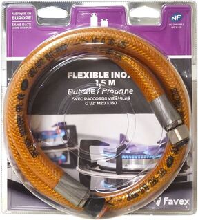 photo 1 flexible gaz inox gaine basse pression 1500 mm