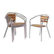 Fauteuils en frêne et aluminium Bolero 730mm