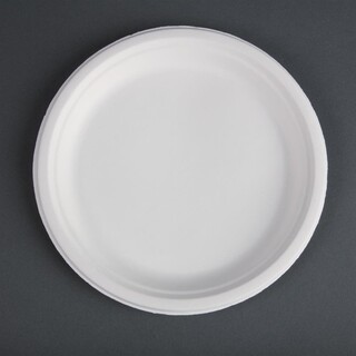 photo 1 assiettes en bagasse compostables fiesta compostable 26 cm x50