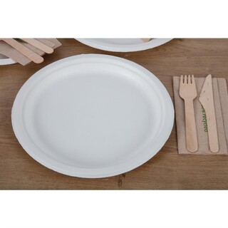 photo 4 assiettes en bagasse compostables fiesta compostable 26 cm x50